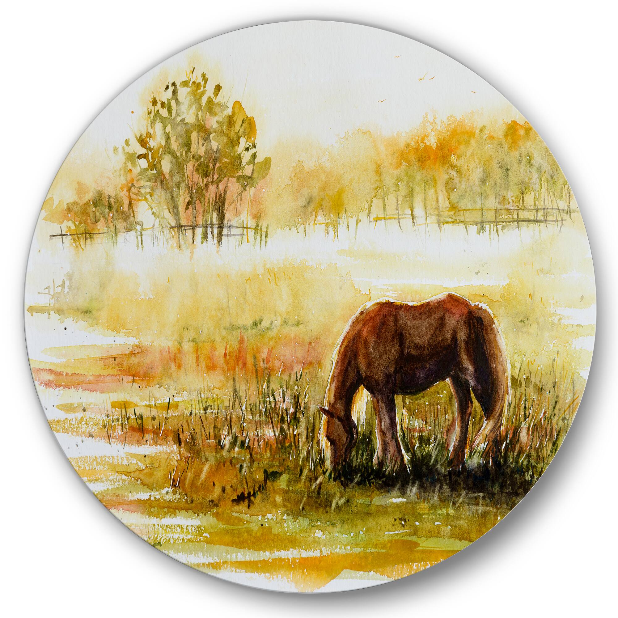 Designart - Horse Grazing On A Meadow
